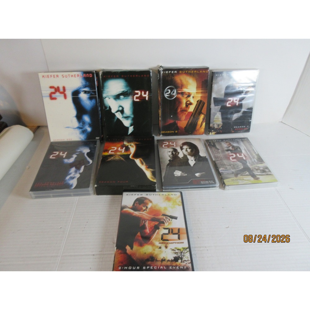 24 DVD Lot Seasons 1 2 3 4 5 7 8 Redemption Kiefer Sutherland Incomplete S6 1-8
